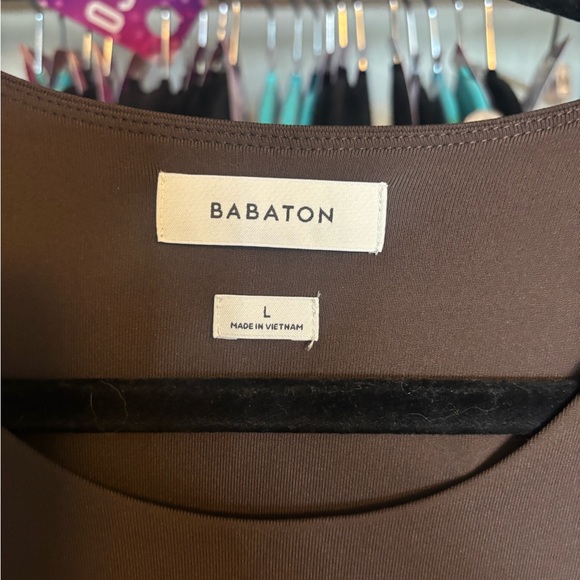 Aritzia Babaton Brown Contour Crew Longsleeve Midi Dress - Picture 3 of 3